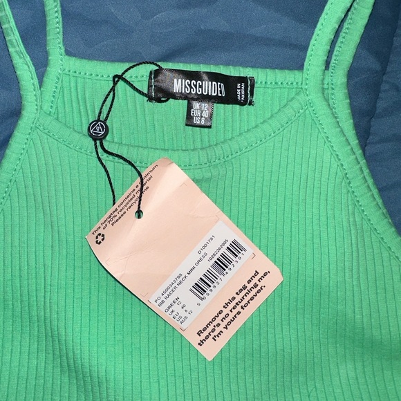 NWT Missguided Ribbed Racer Neck Mini Dress - Picture 4 of 5